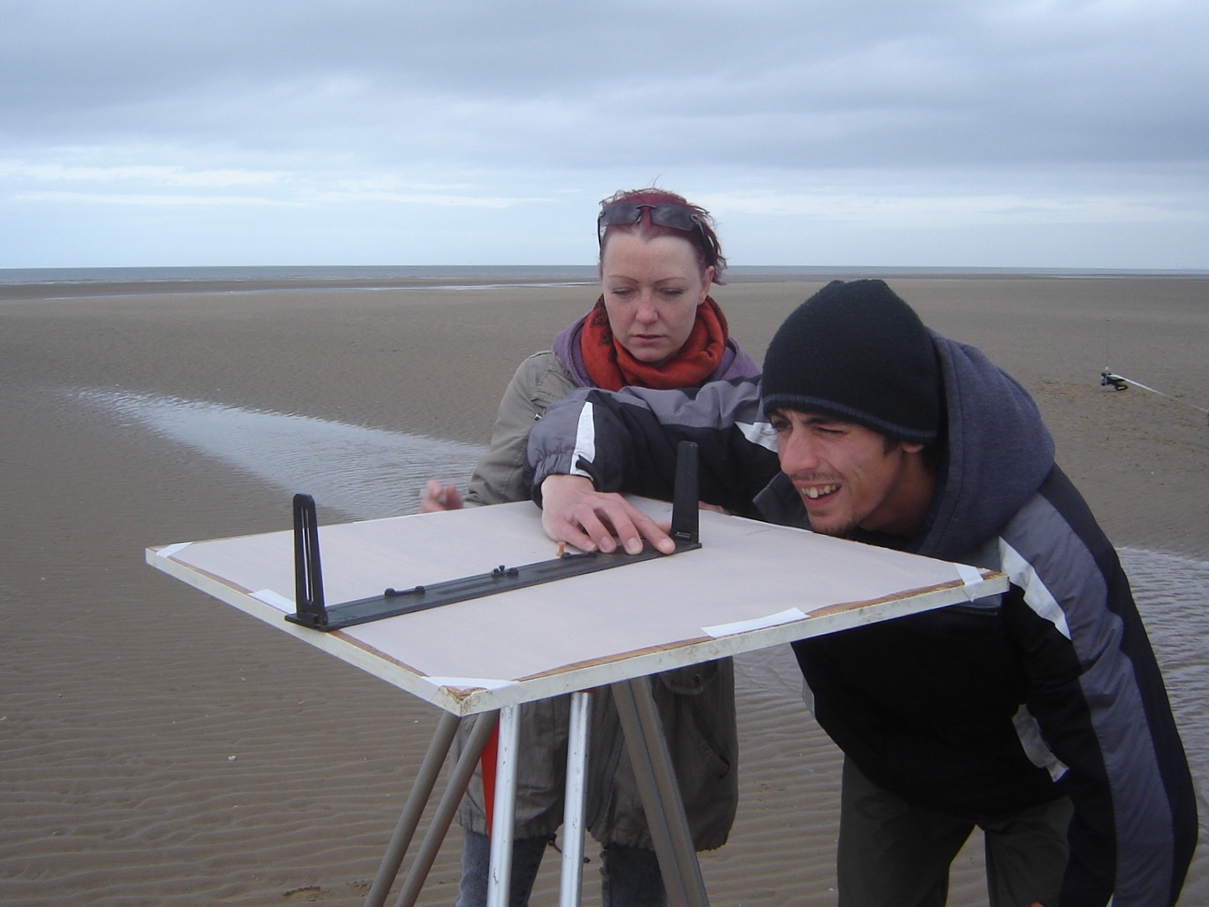 Sighting through the Alidade